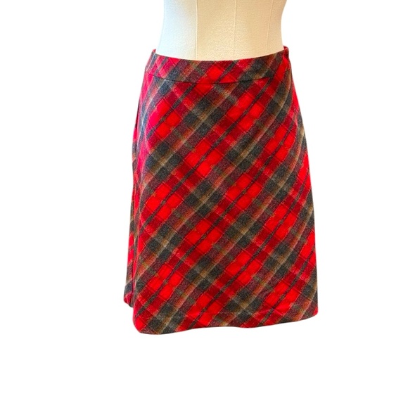 American Eagle Outfitters Dresses & Skirts - VTG 90s American Eagle Red Wool Plaid Academia School Girl Mini Skirt Womens 6